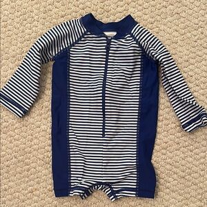 Striped Blue and White Baby Swimsuit